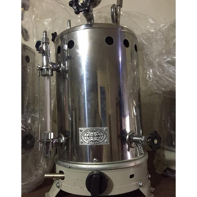 Setrika Uap Boiler Gas Maomoto kapasitas 5 liter/boiler laundry