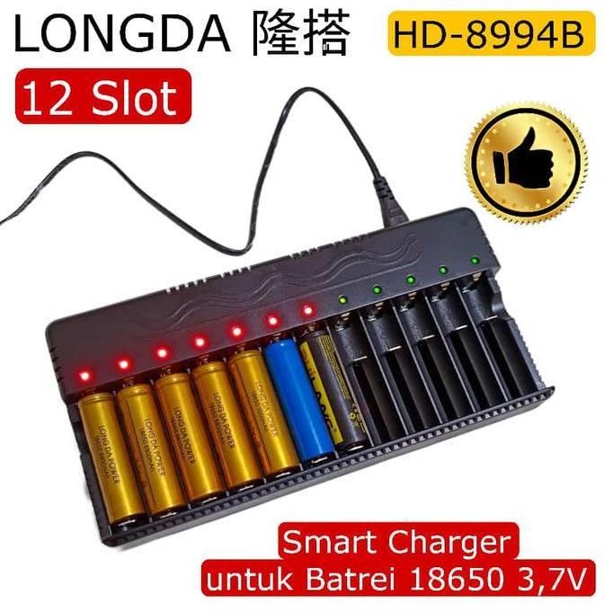 Smart Charger Batrei Lithium 18650 3,7V 12 Slot LONGDA HD-8994B
