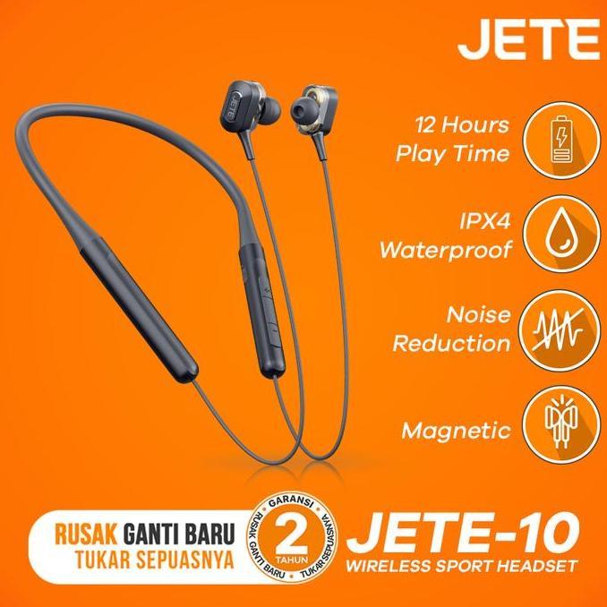 Promo Sport Headset Necklace Bluetooth JETE 10 Pro - Garansi 2 Tahun Diskon