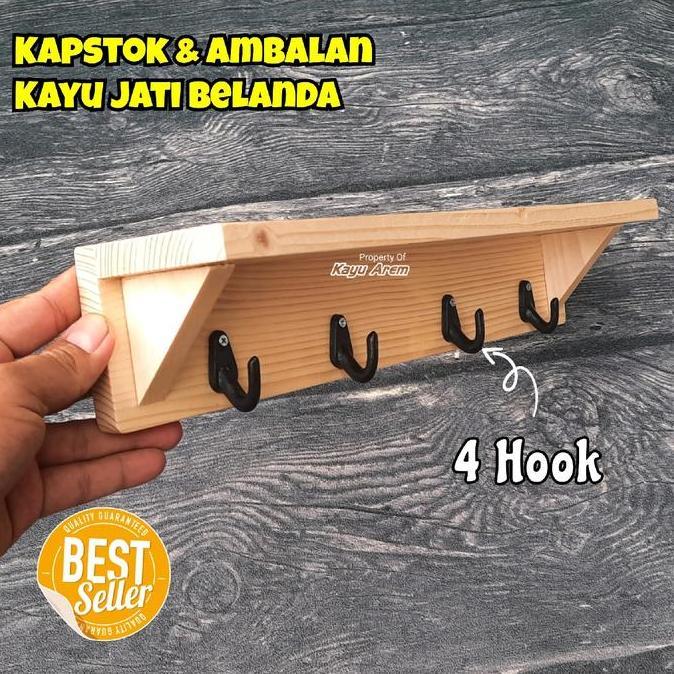 '' RAK GANTUNGAN BAJU KAYU | TEMPAT KAPSTOK AMBALAN JATI BELANDA UNIK *