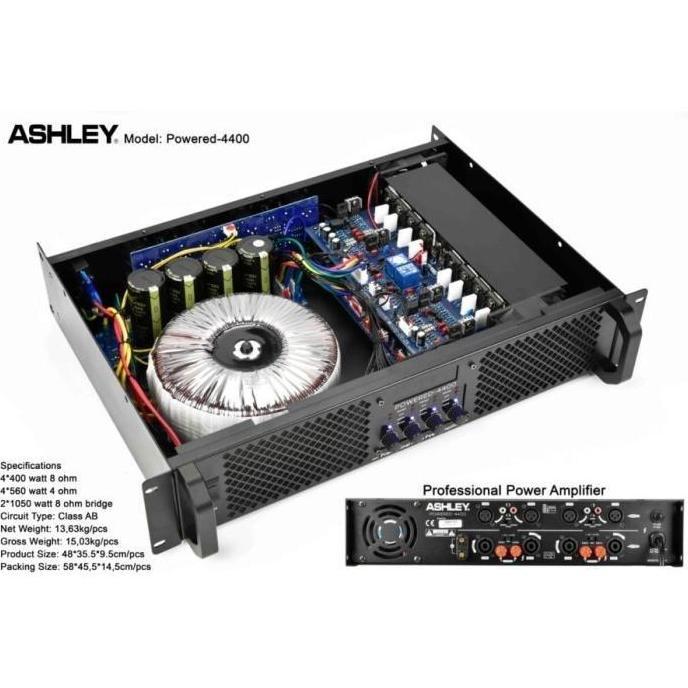 Promo Power Amplifier Ashley POWERED 4400 POWERED-4400 4 channel Class AB Original Diskon