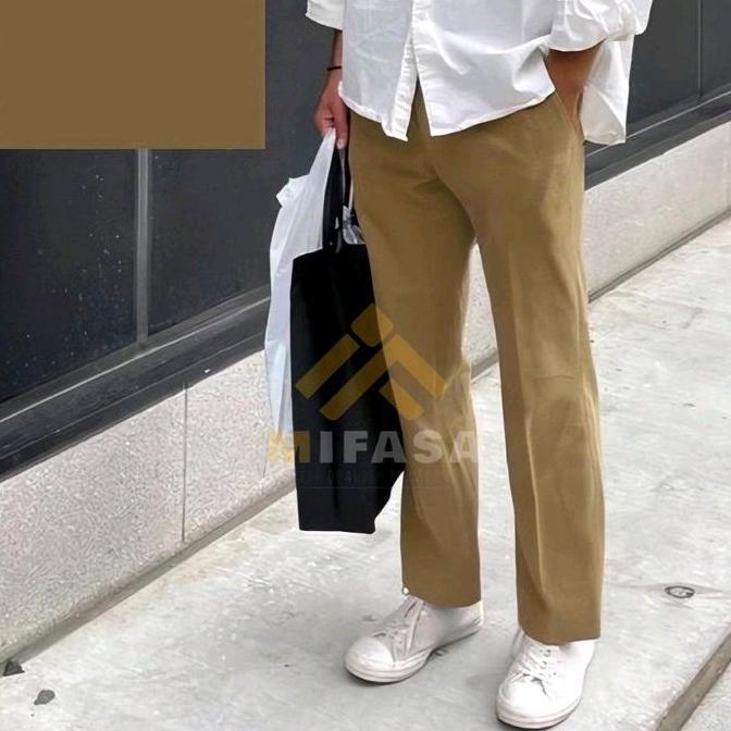 Disc Mifasa - Celana Formal Standar Reguler | Bahan Dasar  Twist Tisu | Untuk Bapak2  | Tebal Lembut