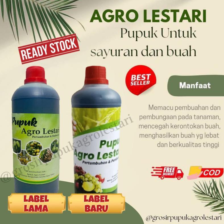 Pupuk Agro Lestari 1 Liter ASLI - Pupuk Organik Cair Penyubur dan Pelebat Buah Sayur Tanaman