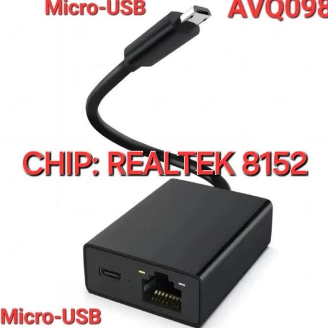 TERMURAH - AVPRO AVQ098 Ethernet RJ45 Adapter for Chromecast 100mbps RTL8152