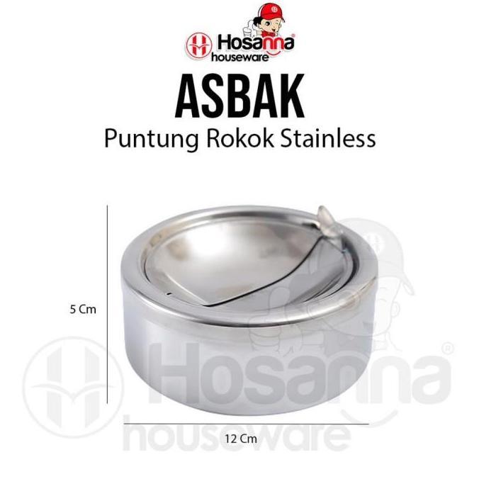 Tempat Puntung Rokok Stainless / Asbak Aesthetic Buka Tutup Portable