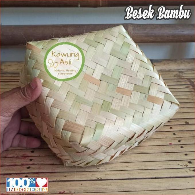 Besek Bambu Pipiti Kotak Anyam 18x18 Sepasang