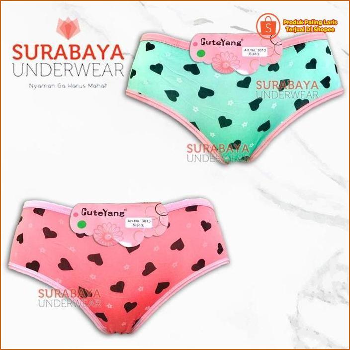 Terpopuler 3 Pcs Cd Wanita Katun Motif Bintik L-Xxl Terpopuler