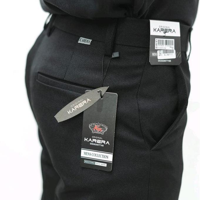 Termurah  Karera Celana Formal Pria Slimfit Original Panjang Kantor Abu Muda Abu Tua Hitam Navy Crea