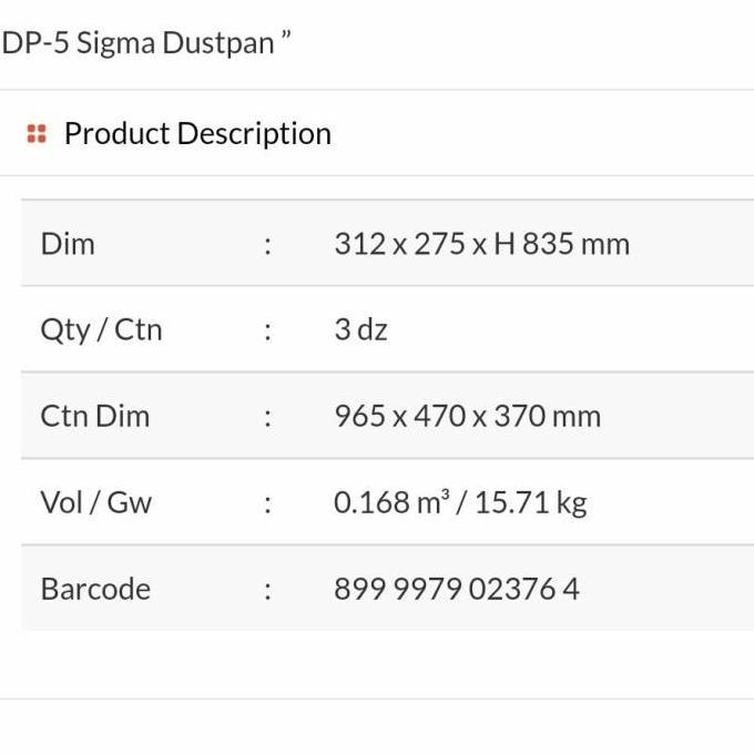 serok sampah lion star sigma DP5 / cikrak / pengki lion star sigma
