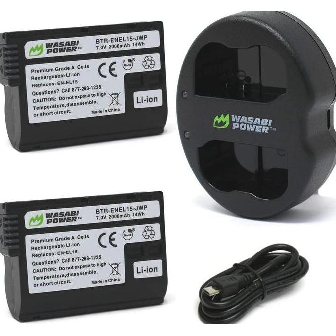 Wasabi Power Battery & Charger for Nikon EN-EL15 EN-EL15a EN-EL15b ENEL15 ENEL15a ENEL15b EN EL15 EL