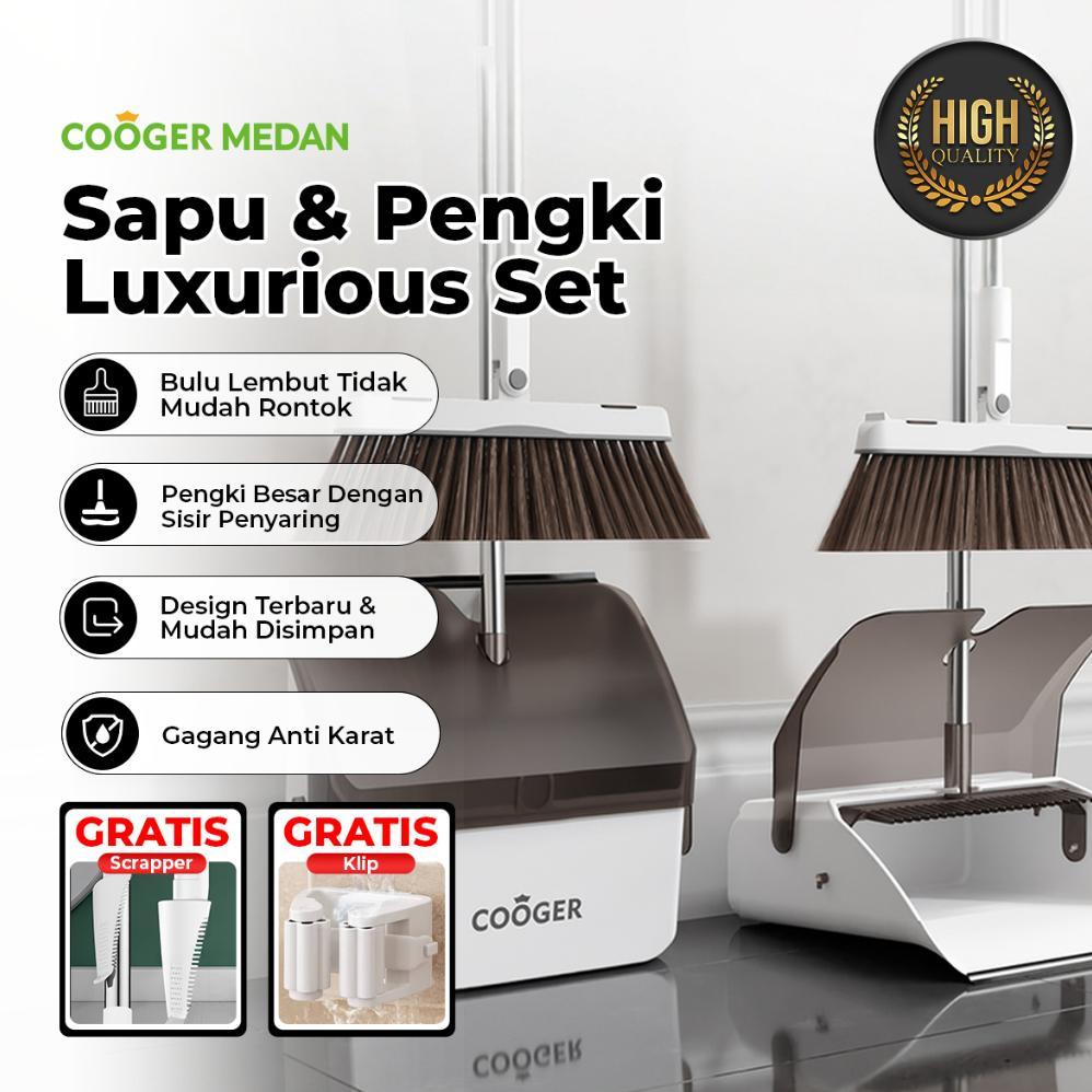 -WF- COOGER MEDAN Sapu Pengki Set Premium - Menyapu Rumah Praktis Kapasitas Besar Model Terbaru - Lu
