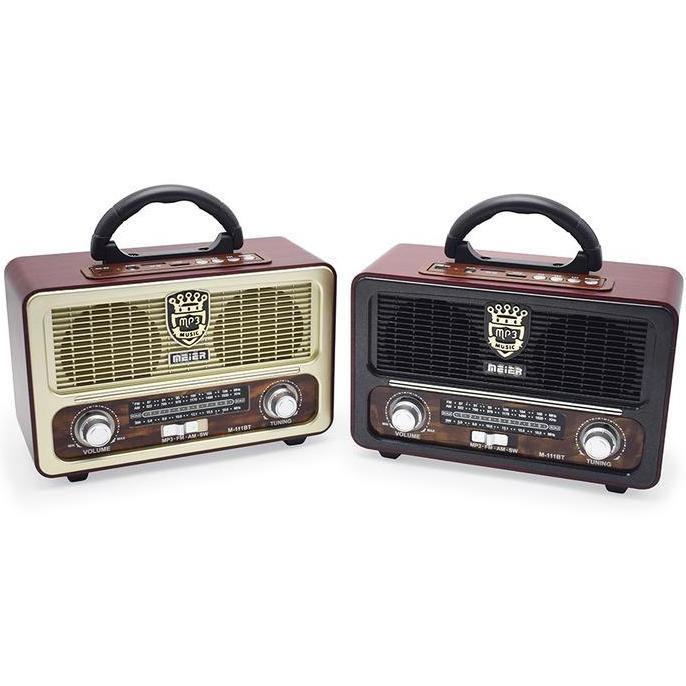 Allthebest- Radio FM retro portabel canggih nuansa kayu radio bluetooth