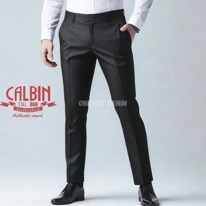Berkualitas Calbin Celana Slimfit, Celana Kerja, Celana Kantor, Celana Formal Pria Panjang 102 Cm Si