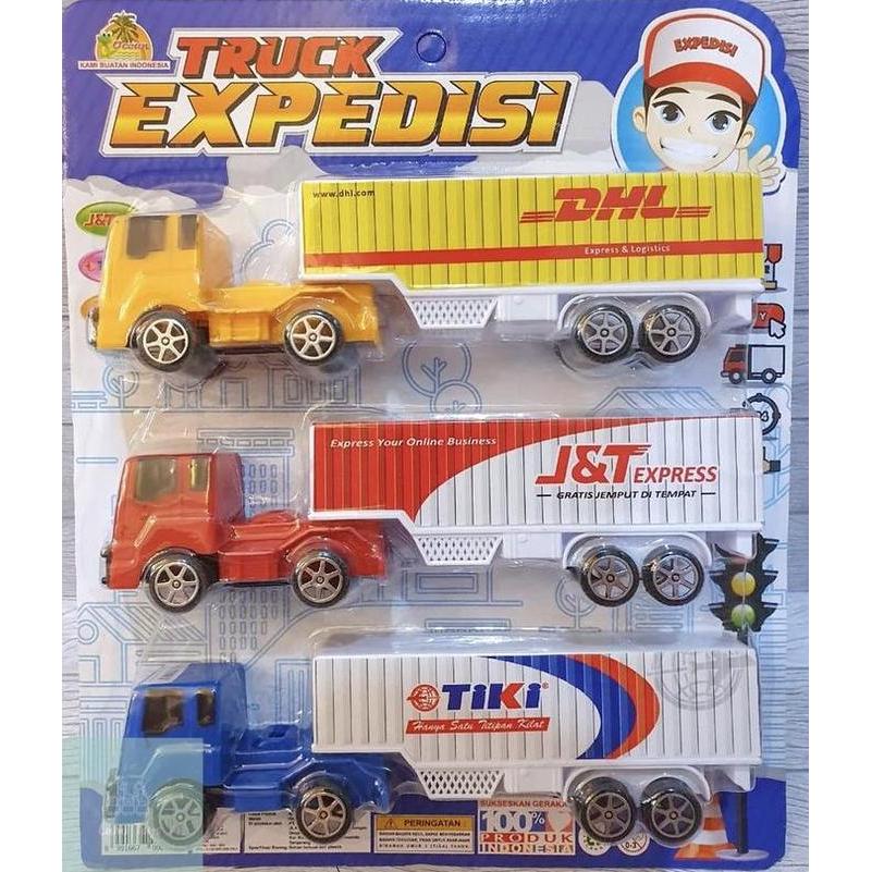 Promo Mainan Anak Diecast Truck Truk Ekspedisi Jne Jnt Dhl Cod
