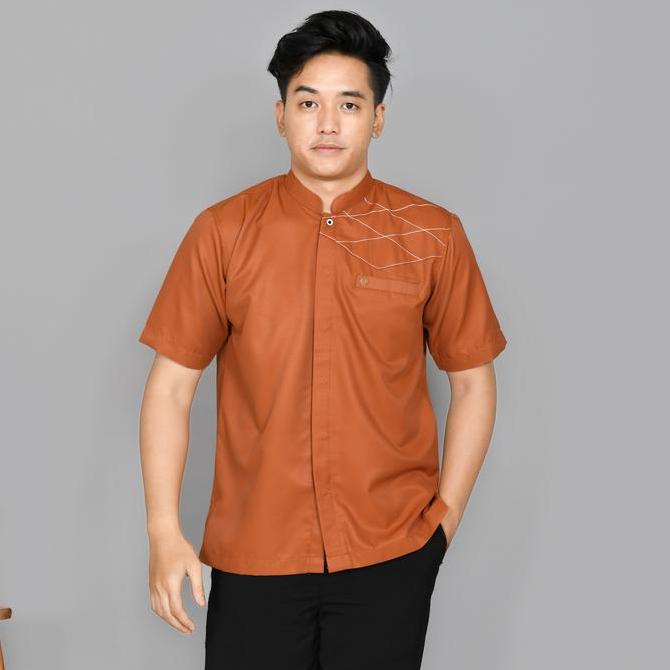 Adhipa Koko Couple Seragam Ayah Anak model Husain warna Teracota