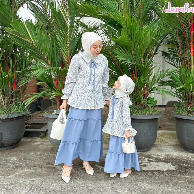 Lavesha Kids - Livia Oneset Ibu dan Anak (Dijual Terpisah) Setelan Rok Ibu Anak Oneset Atasan dan Ro