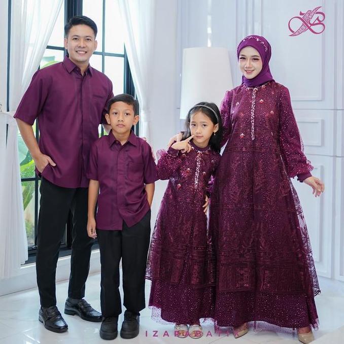 IZARABATIK - Family Set Dress Humaira Series - Raya Collection Setelan Baju Couple Sarimbit Keluarga