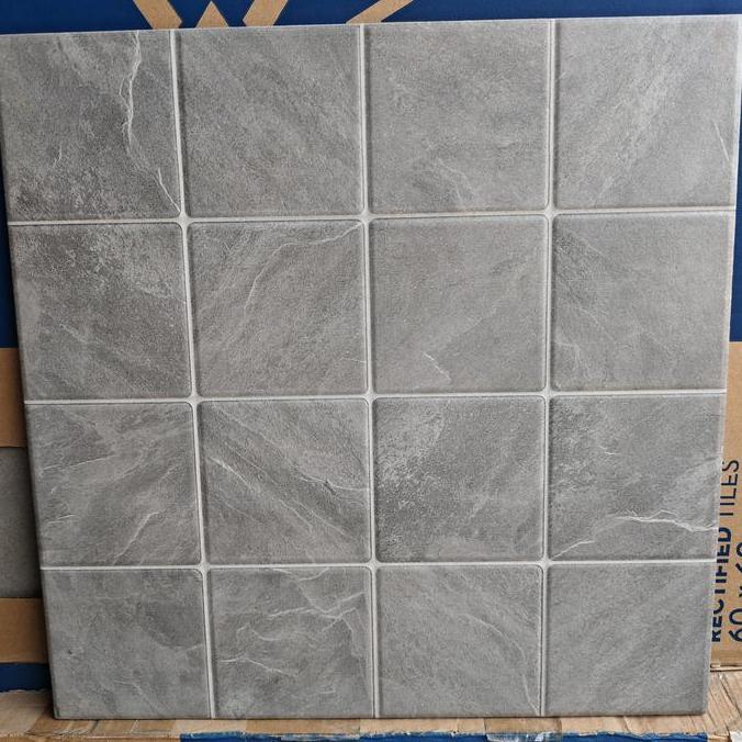 KERAMIK LANTAI 40X40 MATT KOTAK ABU CARARA - KERAMIK DINDING 40X40 KASAR TIMBUL ABU ABU murah
