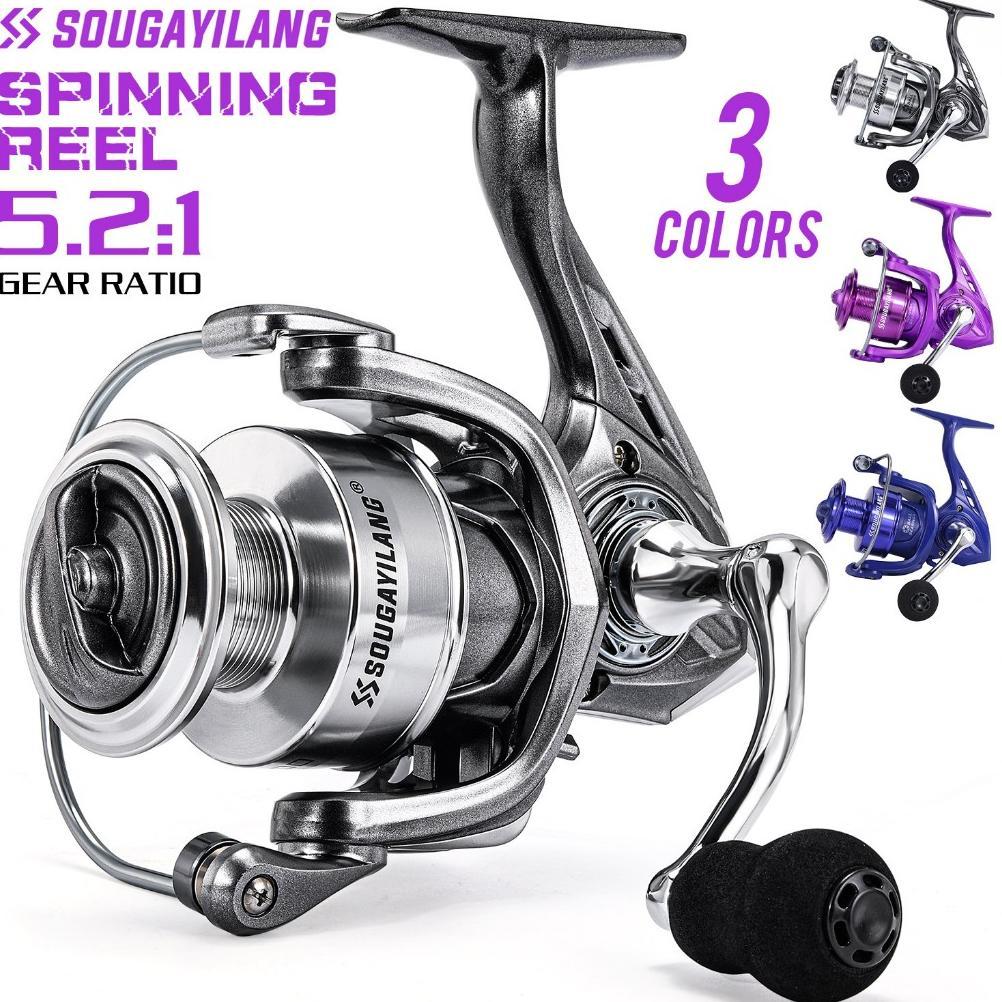 Discount Sougayilang Reel Pancing 1000-4000 Rell Max Drag 10kg Spinning Reel Alloy spool Fishing Ree