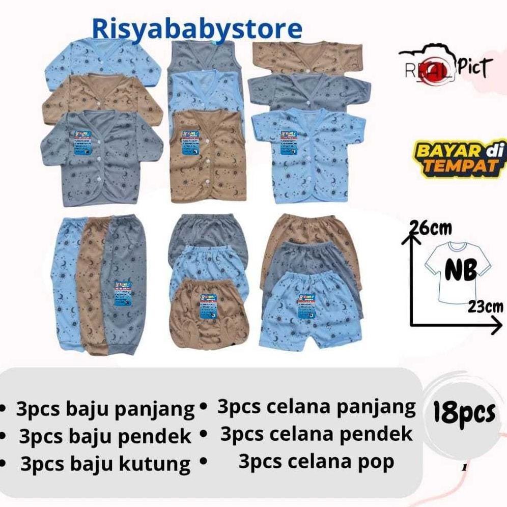 CUCI GUDANG PAKET BAJU BAYI 18 PCS HIJAU SAGE HEMAT PAKAIAN BAYI NEWBORN NETRAL