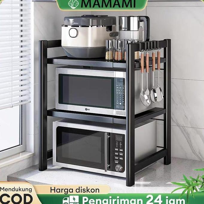 BRAGANZ Rak Microwave Rak Oven Rak Bumbu Dapur Rak Panci Rak Oven untuk Dapur Rak Penyimpanan Serbag