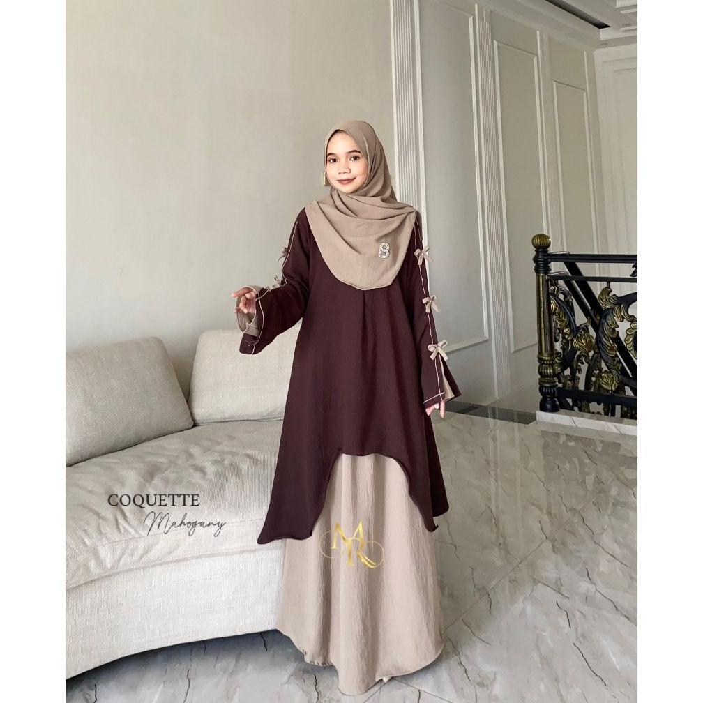 Cuci Gudang  Setelan Baju Rok Hijab Pasmina SyarI Wanita Kekinian Ld 115 | Baju Muslimah Busui Frien