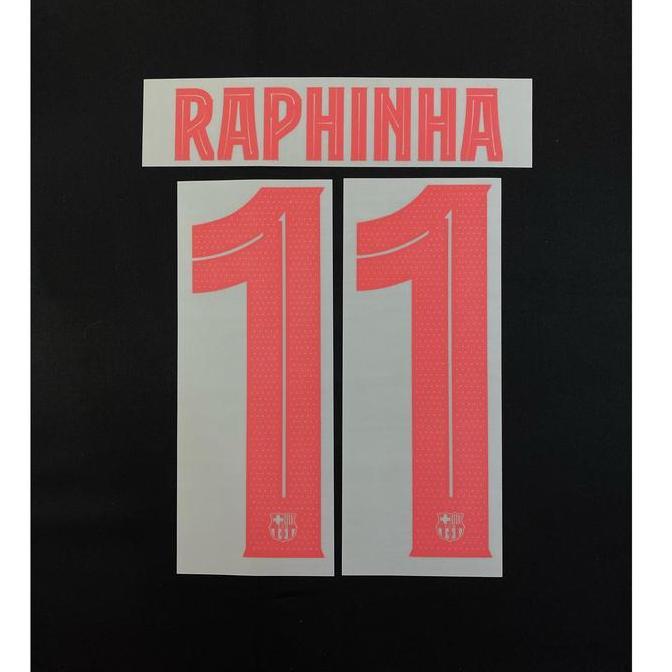 TERLARIS - Nameset Barcelona 2024-25 Away CUP = RAPHINHA (11). Original Nameset for Jersey.