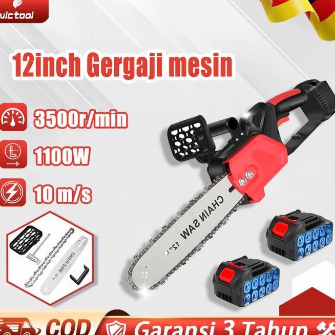 Codvictool Gergaji Mesin Listrik 12 Inci Gergaji Mesin Listrik Lithiumion Tanpa Kabel Gergaji Peneba