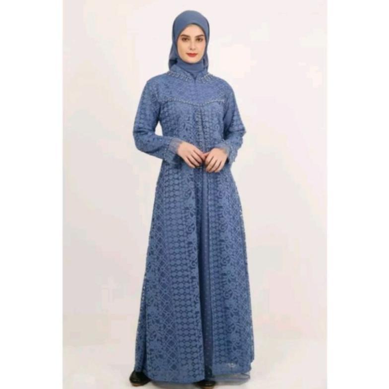 Berkualitas Utera Dress Brukat Gamis Tille Etnic Gamis Pesta Gamis Kondangan Gamis Lamaran Seragaman
