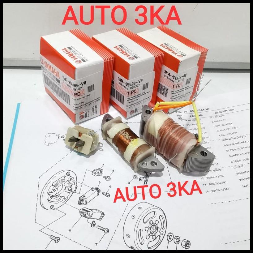 Spul Spull Lampu Cdi Pengapian Pulser Set Assy Rx King Rxs Rxking Original 3Ka-81313-00 1Mf-85520-V0