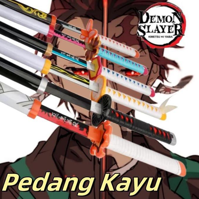 Pedang Pembunuh Iblis Pedang CosPlay 104cm Pedang Tanjiro Zenitsu untuk Anak-Anak Hadiah Anak