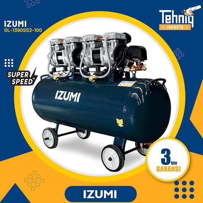 Terlaris Mesin Kompressorangin Listrik Oilless Izumi Ol-1390Ss2-100L