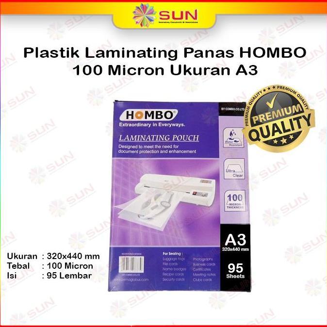 Plastik Laminating Laminasi Panas Gk-Tech / Hombo / F4 / A4 / A3