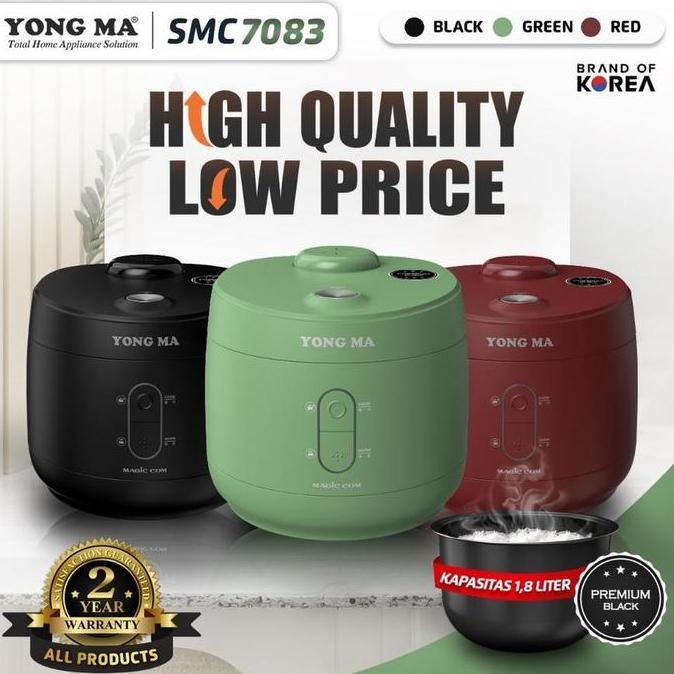 TERBARU - YONG MA Rice Cooker / Magic Com Manual 3 In 1 SMC-7083