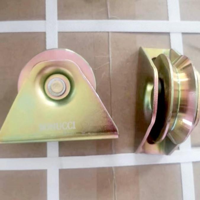 Roda Rel Pagar Bubut Besi AS Bearing Galvanized Sliding Gate Wheel V/U