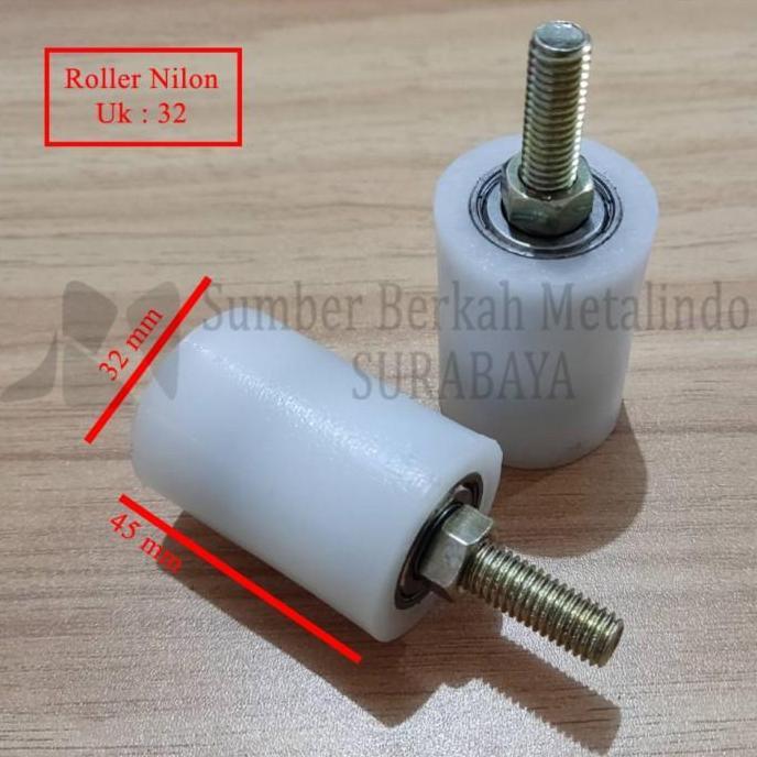 Roller Nilon / Bearing atau Roda Pagar Besi Ukuran 32 mm