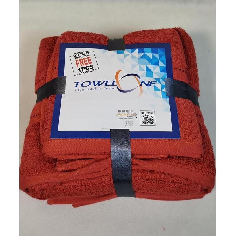 // HANDUK MANDI TERRY PALMER PREMIUM TOWEL ONE SET 2PCS UK.70X135CM FREE 1 UK50X100CM //