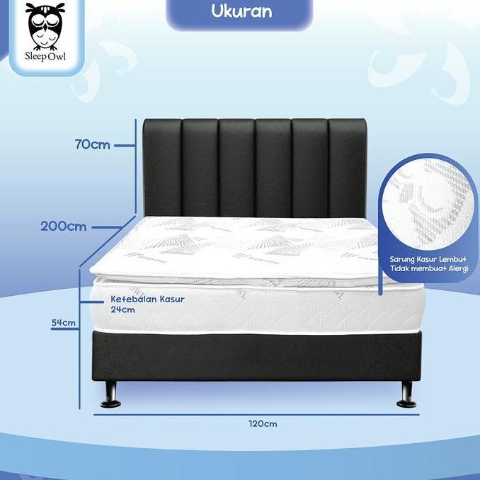 Dipan divan sandaran untuk springbed atau kasur (120x200)-BOSTON