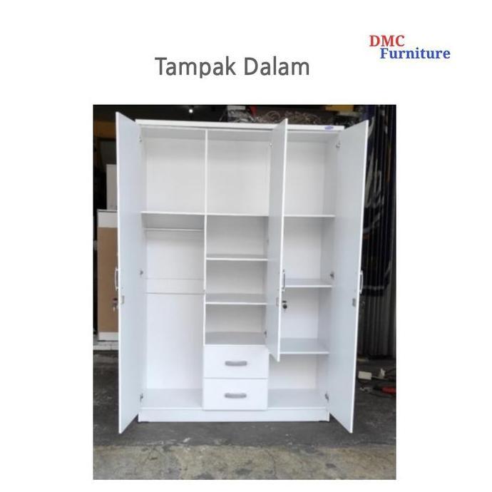 lemari baju putih 3 pintu lemari pakaian putih laci 2 cermin