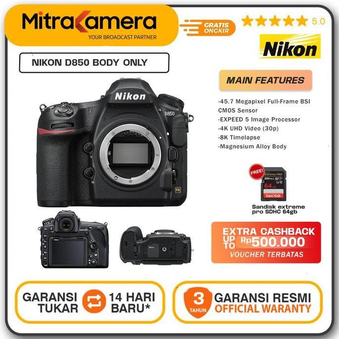 MVRA Nikon D850 Body only Garansi Resmi