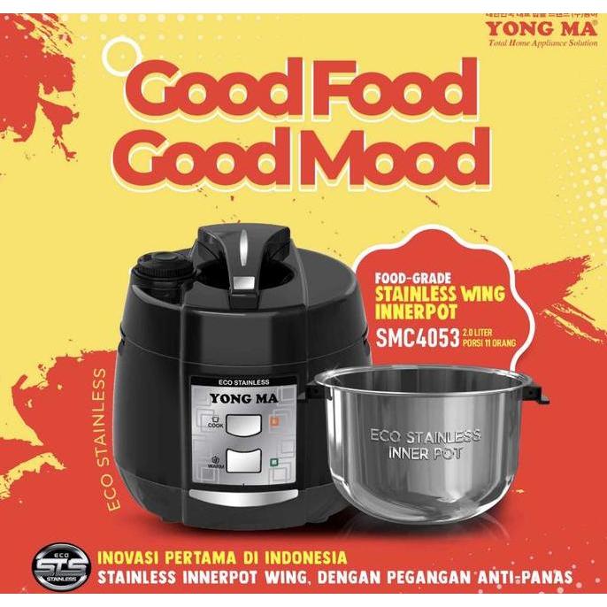 BEBAS ONGKIR - Yong Ma Magic Com 2L SMC4053 SMC 4053 YONGMA 4053 NEW Stainless PROMO