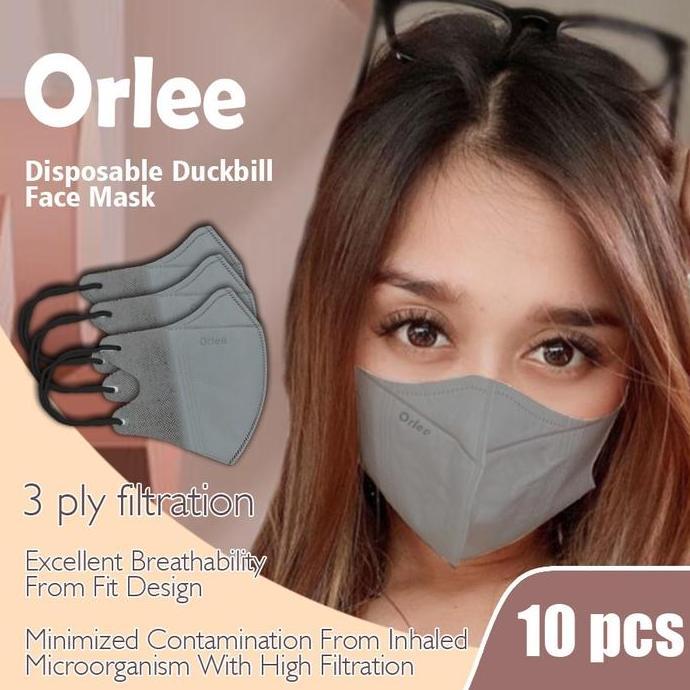 YUKAAME Masker Duckbill Earloop Cantol kuping embos merk Orlee  pcs grosir 1 Karton isi 200 pack isi