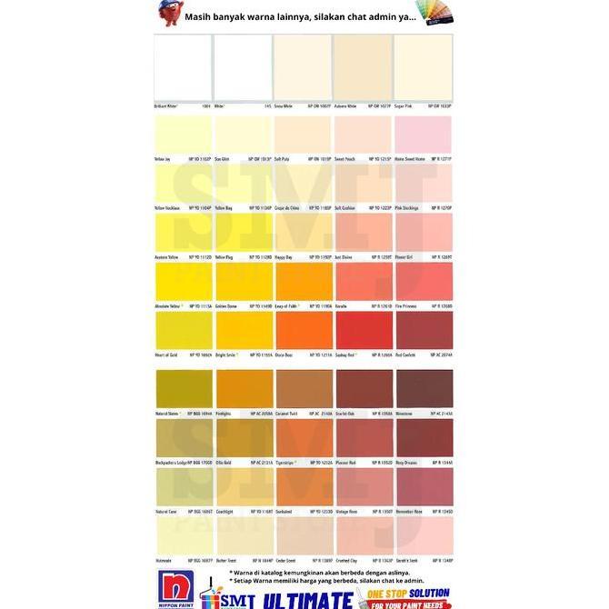 Cat Tembok Interior NIPPON PAINT VINILEX Warna Tinting 5kg