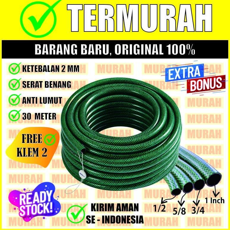 SELANG AIR 30 METER SELANG AIR TAMAN KEBUN / SELANG AIR 1/2 5/8 3/4 INCH ANTI LUMUT MURAH