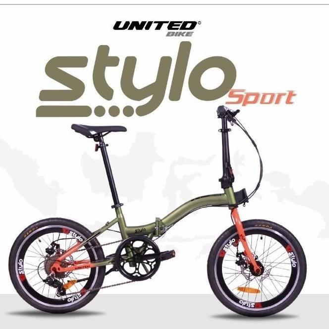 Terlaris Sepeda Lipat United 16 20 Inch Stylo 6 Speed Shimano Cakram Velg Alloy Dewasa Dan Anak Rema