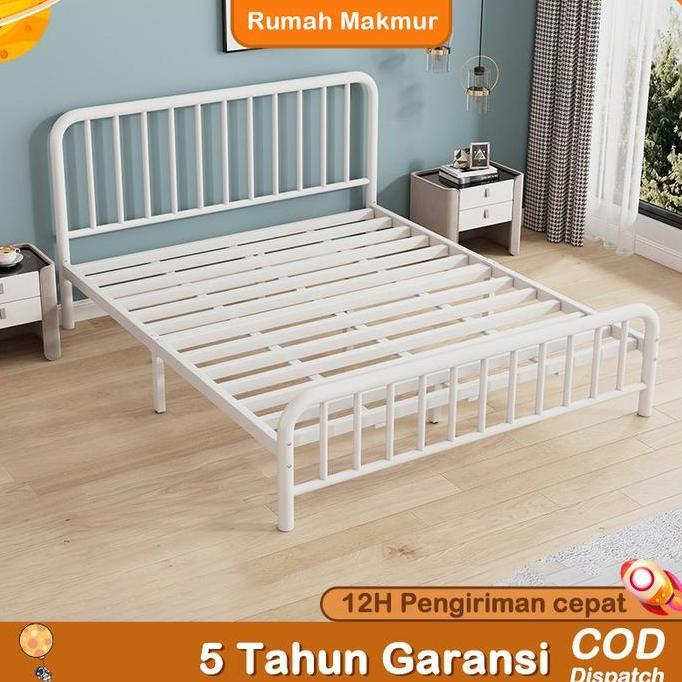 Terlaris Rm1-Ranjang Besi Single Dan Ganda Rangka Logam Diperkuat Desain Modern Sederhana Bahan Anti