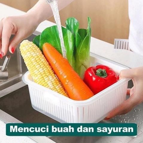 KOTAK FRESH SARINGAN SAYURAN | BOX TEMPAT TIRISAN BAWANG/BUAH/SAYUR
