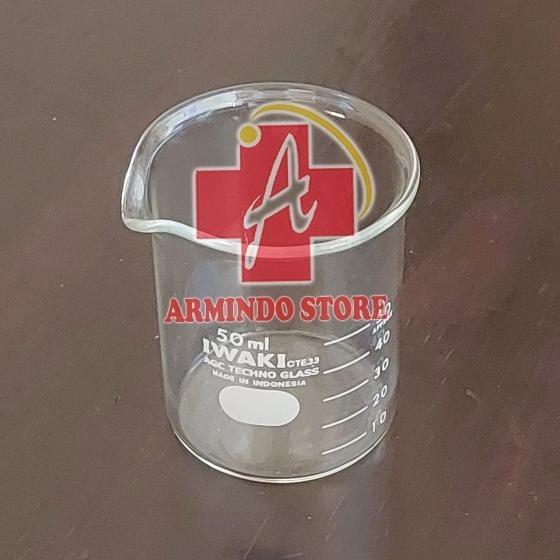 Ready!! Beaker Glass 50ml IWAKI | Gelas Kimia 50ml