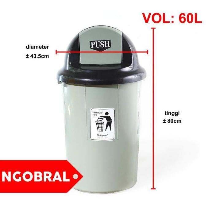 Tong Sampah Plastik Tutup Goyang 60 Lt Tempat Sampah JUMBO