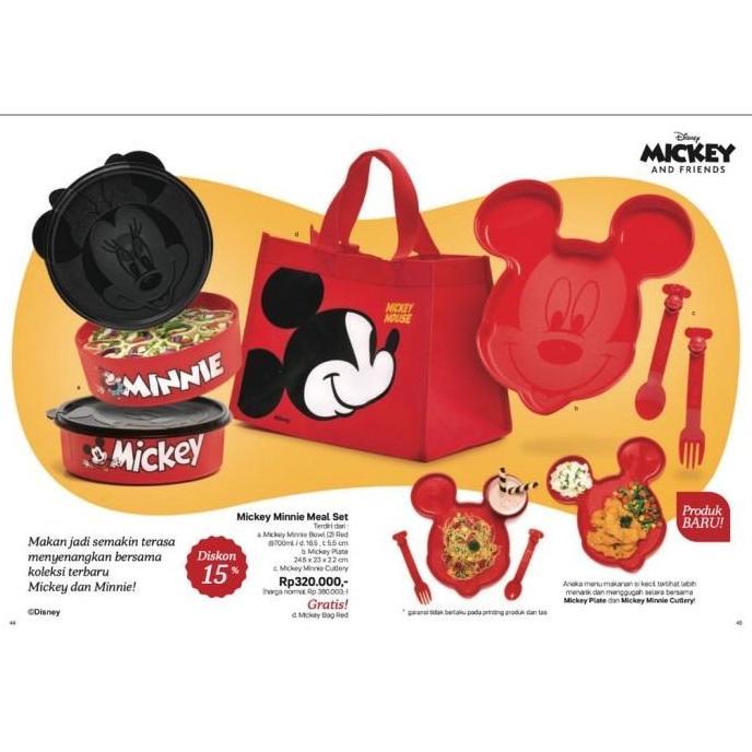 Tupperware Minnie Lunch Set mickey free tas tempat bekal makan anak